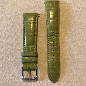 Croc embossed green watchband. Michele watch 20